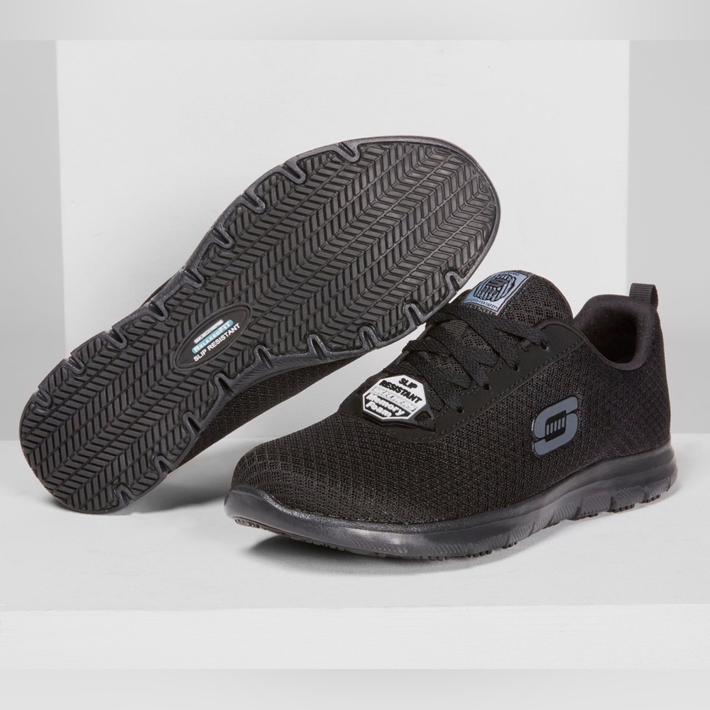Work Relaxed Sketchers Ghenter SR 772 Black Non Slip Sneaker Womens 9 W Wide 39 - Picture 13 of 14